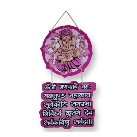 Combo Set of Lord Ganesha Wooden Wall Hanging, Ideal Decor for Home, Living Room & Mandir