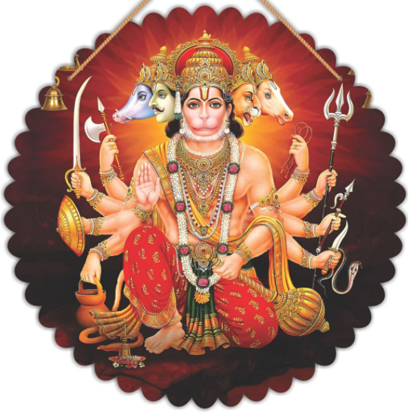 Walltique - Bigger Size 12 Inch Panchmukhi Hanuman Ji (12'x12')