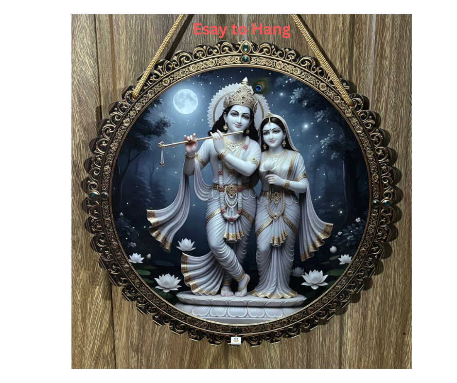 Walltique - 8 Inch Beautiful Radhey Krishna Wall hanging (जय श्री राधे कृष्ण)