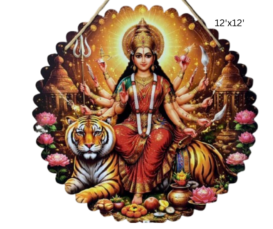 Walltique - Jai Mata Di (जय माता दी) 12 Inch x12 Inch Wall Hanging | Navratri Special