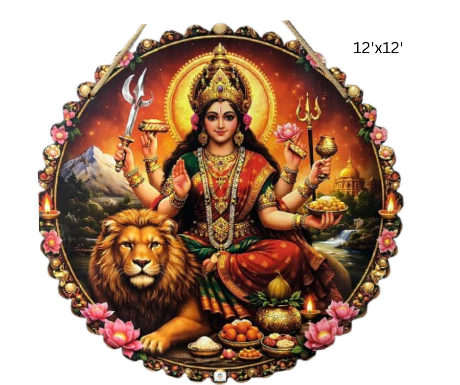 Walltique - Jai Mata Di (जय माता दी) 12 Inch x12 Inch Wall Hanging | Navratri Special