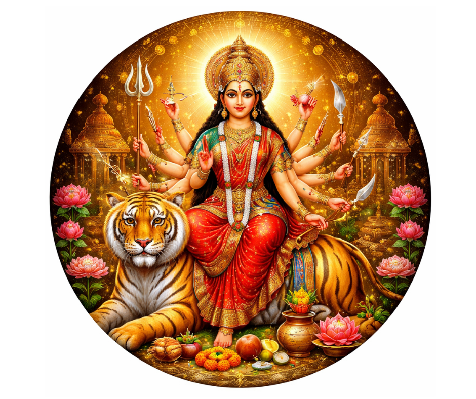 Walltique - Jai Mata Di (जय माता दी) 12 Inch x12 Inch Wall Hanging | Navratri Special